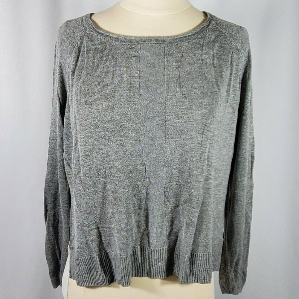 Lumiere Women's Cropped Top Size L Multicolored Gray and White Light Weight